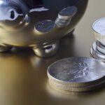 Piggy bank and Canadian coins